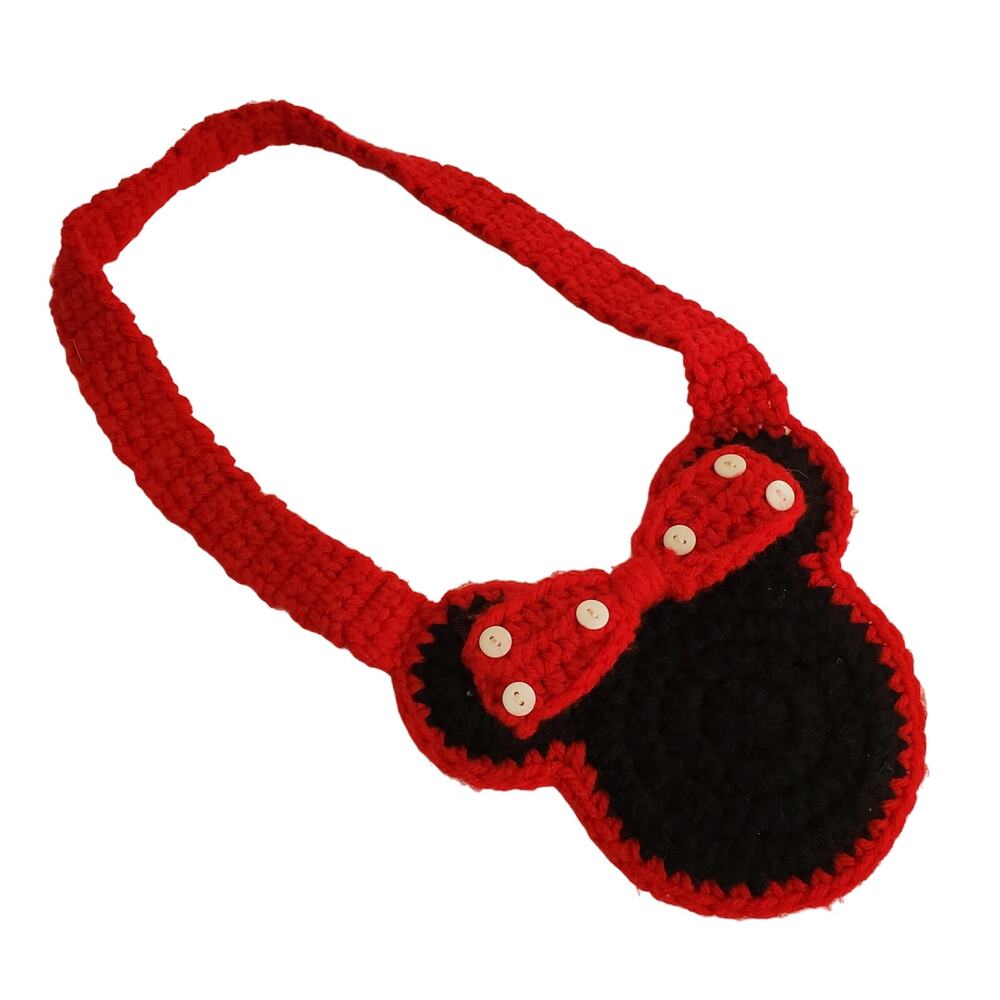 Crochet Minnie Mouse Purse Child Size Black Red Perfect for Disney!!!